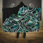 Maori Matariki - Manaia Hooded Blanket Emerald Paua Shell