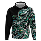 Maori Matariki - Manaia Hoodie Emerald Paua Shell