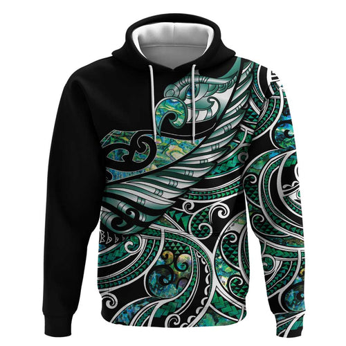 Maori Matariki - Manaia Hoodie Emerald Paua Shell
