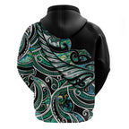 Maori Matariki - Manaia Hoodie Emerald Paua Shell