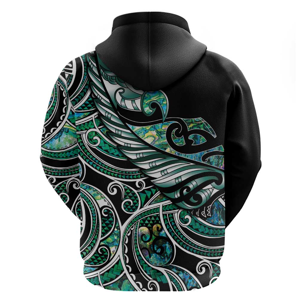 Maori Matariki - Manaia Hoodie Emerald Paua Shell