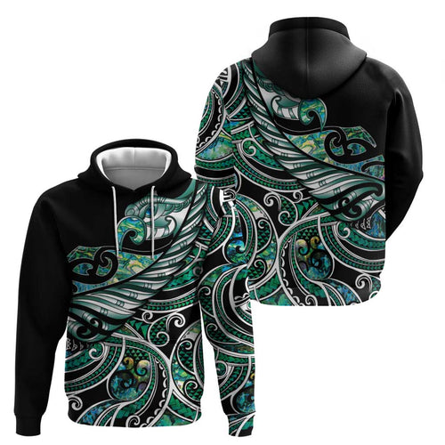 Maori Matariki - Manaia Hoodie Emerald Paua Shell