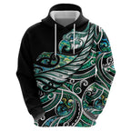 Maori Matariki - Manaia Hoodie Emerald Paua Shell