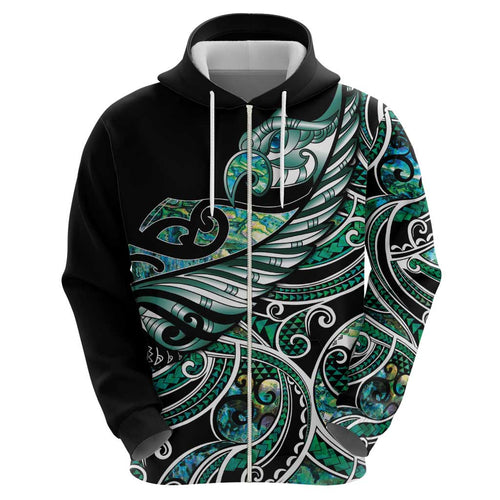 Maori Matariki - Manaia Hoodie Emerald Paua Shell