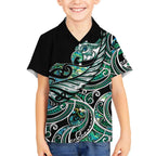 Maori Matariki - Manaia Kid Hawaiian Shirt Emerald Paua Shell