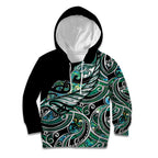Maori Matariki - Manaia Kid Hoodie Emerald Paua Shell