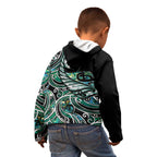 Maori Matariki - Manaia Kid Hoodie Emerald Paua Shell