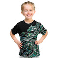 Maori Matariki - Manaia Kid T Shirt Emerald Paua Shell