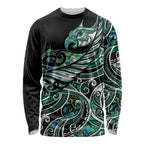 Maori Matariki - Manaia Long Sleeve Shirt Emerald Paua Shell
