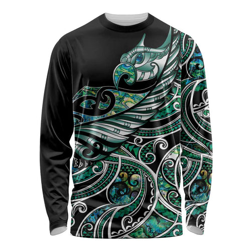 Maori Matariki - Manaia Long Sleeve Shirt Emerald Paua Shell