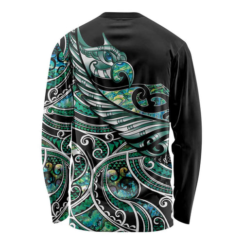 Maori Matariki - Manaia Long Sleeve Shirt Emerald Paua Shell