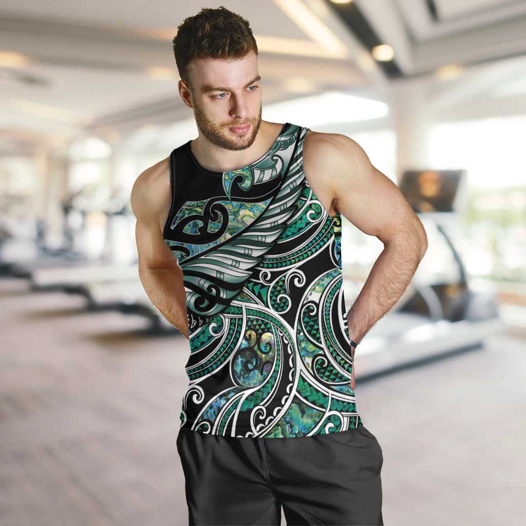 Maori Matariki - Manaia Men Tank Top Emerald Paua Shell