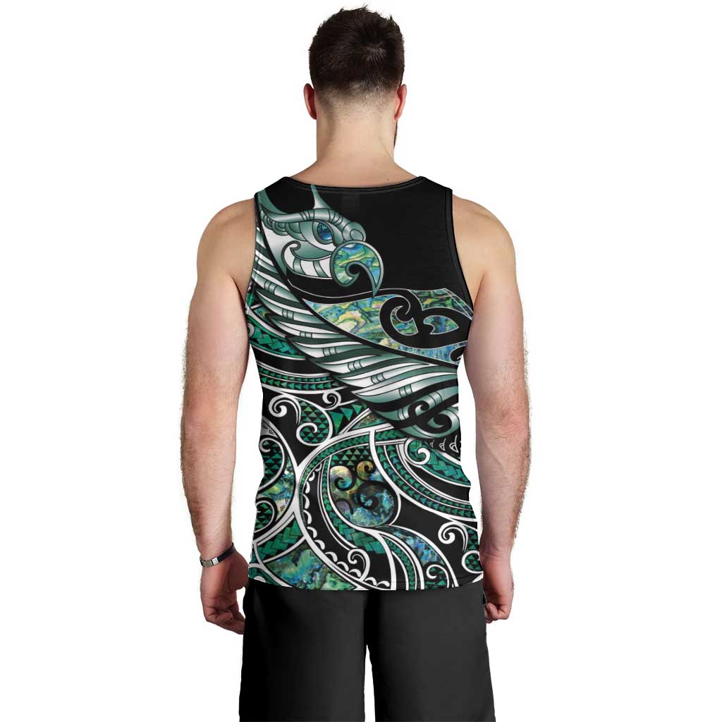 Maori Matariki - Manaia Men Tank Top Emerald Paua Shell