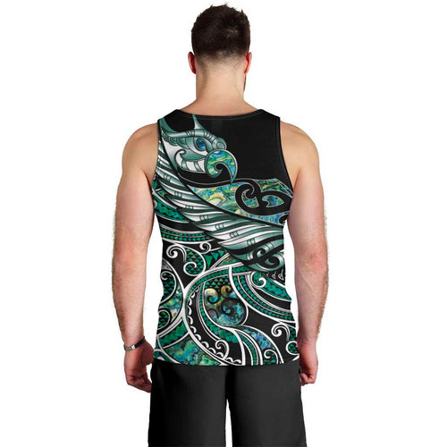 Maori Matariki - Manaia Men Tank Top Emerald Paua Shell