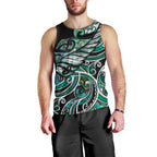 Maori Matariki - Manaia Men Tank Top Emerald Paua Shell