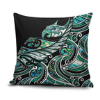 Maori Matariki - Manaia Pillow Cover Emerald Paua Shell
