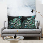 Maori Matariki - Manaia Pillow Cover Emerald Paua Shell