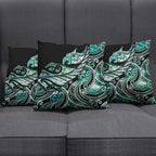 Maori Matariki - Manaia Pillow Cover Emerald Paua Shell