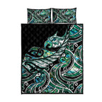 Maori Matariki - Manaia Quilt Bed Set Emerald Paua Shell