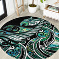 Maori Matariki - Manaia Round Carpet Emerald Paua Shell