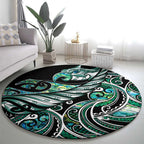 Maori Matariki - Manaia Round Carpet Emerald Paua Shell