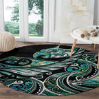 Maori Matariki - Manaia Round Carpet Emerald Paua Shell