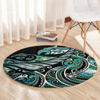 Maori Matariki - Manaia Round Carpet Emerald Paua Shell