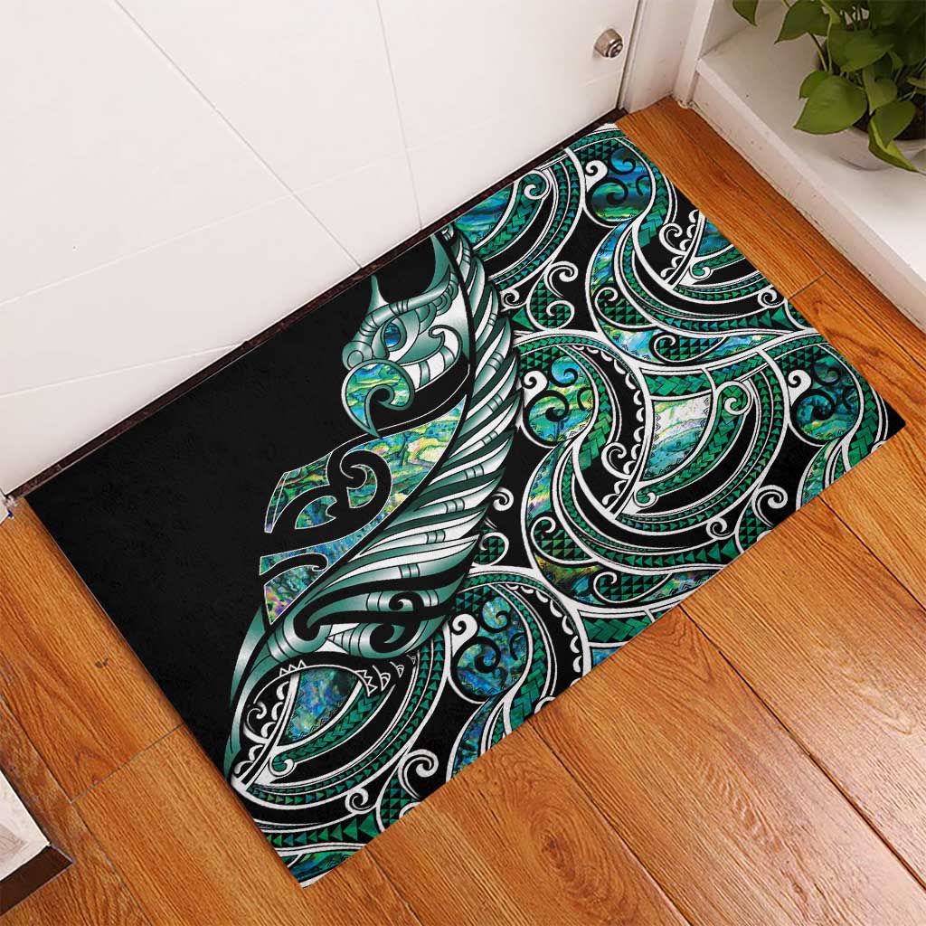 Maori Matariki - Manaia Rubber Doormat Emerald Paua Shell
