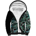 Maori Matariki - Manaia Sherpa Hoodie Emerald Paua Shell
