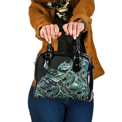Maori Matariki - Manaia Shoulder Handbag Emerald Paua Shell