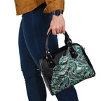 Maori Matariki - Manaia Shoulder Handbag Emerald Paua Shell