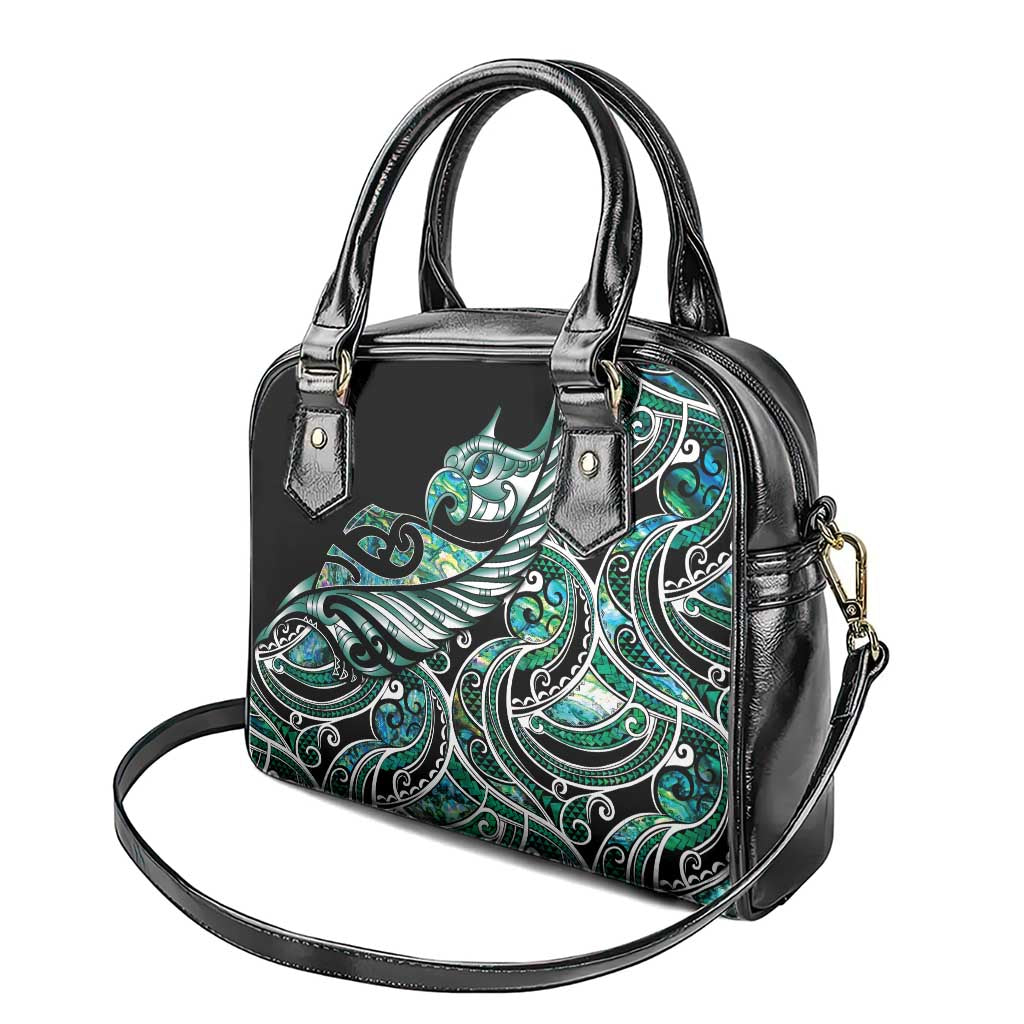 Maori Matariki - Manaia Shoulder Handbag Emerald Paua Shell