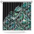 Maori Matariki - Manaia Shower Curtain Emerald Paua Shell