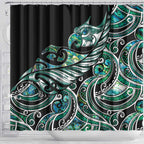 Maori Matariki - Manaia Shower Curtain Emerald Paua Shell