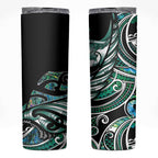 Maori Matariki - Manaia Skinny Tumbler Emerald Paua Shell