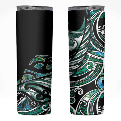 Maori Matariki - Manaia Skinny Tumbler Emerald Paua Shell