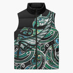 Maori Matariki - Manaia Sleeveless Puffer Jacket Emerald Paua Shell