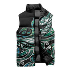 Maori Matariki - Manaia Sleeveless Puffer Jacket Emerald Paua Shell