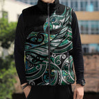 Maori Matariki - Manaia Sleeveless Puffer Jacket Emerald Paua Shell