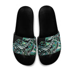 Maori Matariki - Manaia Slide Sandals Emerald Paua Shell