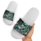 Maori Matariki - Manaia Slide Sandals Emerald Paua Shell