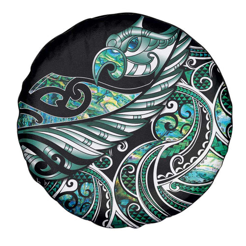Maori Matariki - Manaia Spare Tire Cover Emerald Paua Shell