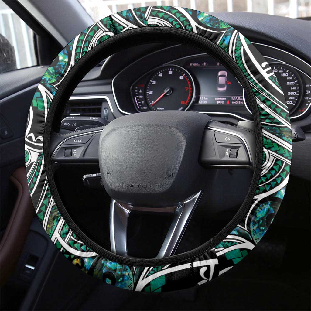 Maori Matariki - Manaia Steering Wheel Cover Emerald Paua Shell