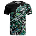 Maori Matariki - Manaia T Shirt Emerald Paua Shell