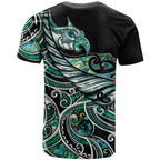 Maori Matariki - Manaia T Shirt Emerald Paua Shell
