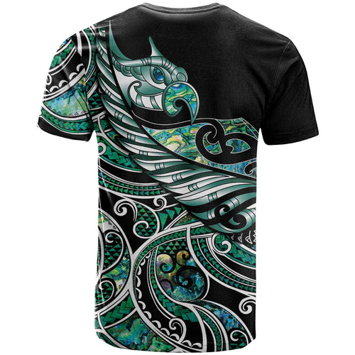 Maori Matariki - Manaia T Shirt Emerald Paua Shell