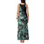 Maori Matariki - Manaia Tank Maxi Dress Emerald Paua Shell