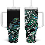 Maori Matariki - Manaia Tumbler With Handle Emerald Paua Shell