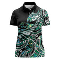Maori Matariki - Manaia Women Polo Shirt Emerald Paua Shell