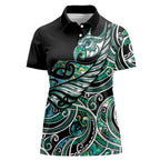Maori Matariki - Manaia Women Polo Shirt Emerald Paua Shell